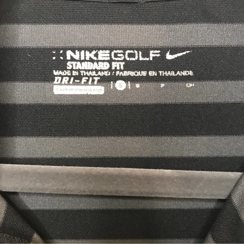 Nike Golf Dri-FIT Striped Polo Shirt - Standard Fit - Black/Grey - Small